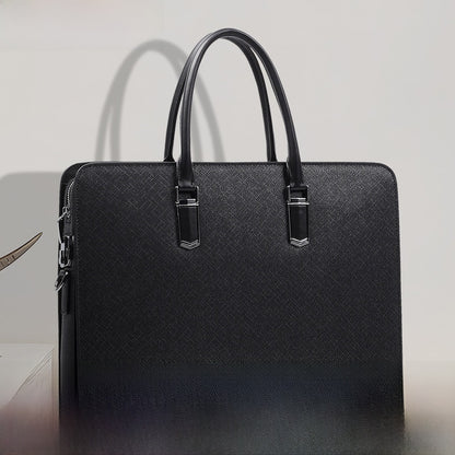 Leather large-capacity briefcase