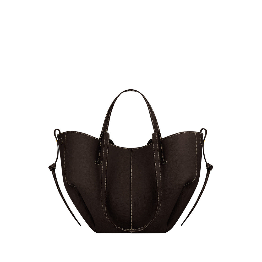 Leather large-capacity tote bag