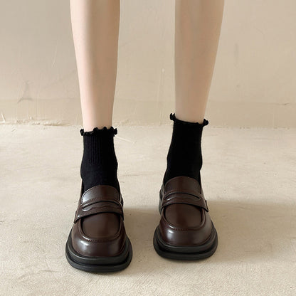 leather loafers
