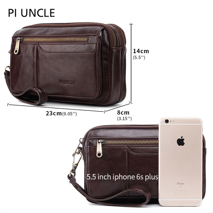 Leather men's handbag