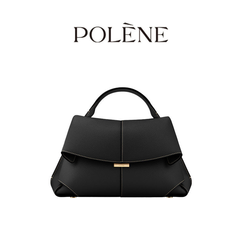 Leather pleated shoulder bag