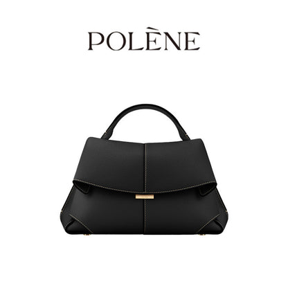 Leather pleated shoulder bag