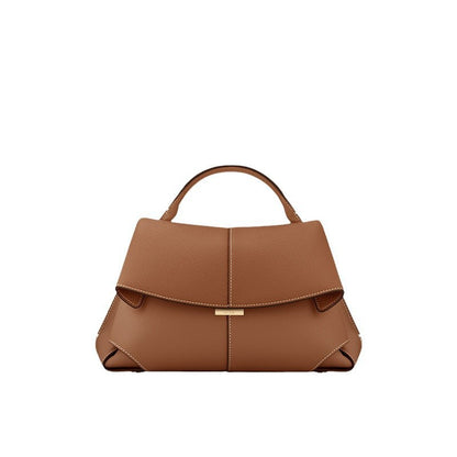 Leather pleated shoulder bag