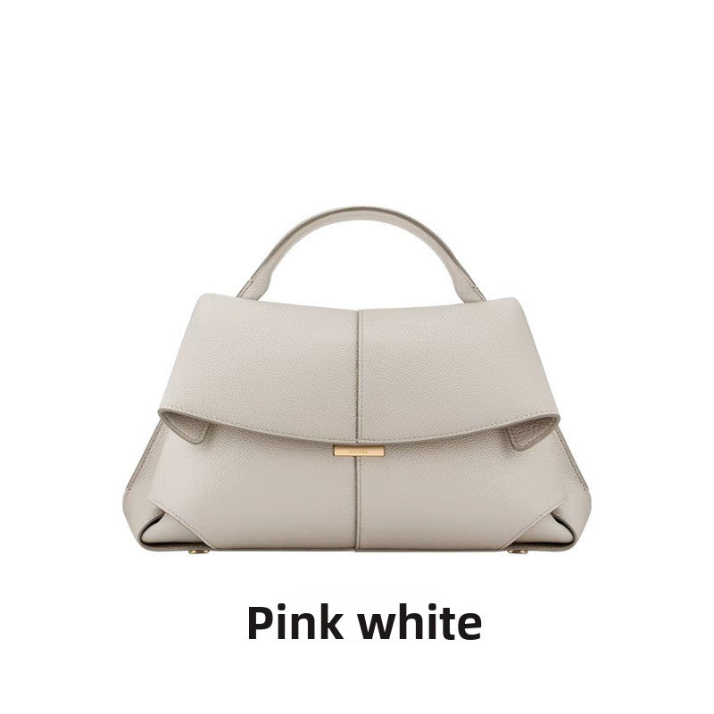 Leather pleated shoulder bag