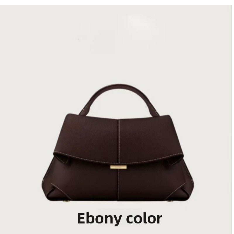 Leather pleated shoulder bag
