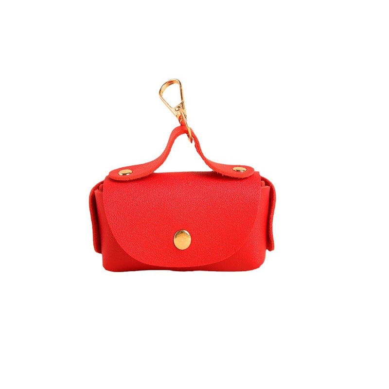 Leather Portable Pet Poop Bag Dispenser Multicolor Dog Poop Bag Storage Bag