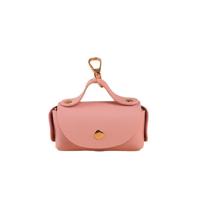 Leather Portable Pet Poop Bag Dispenser Multicolor Dog Poop Bag Storage Bag