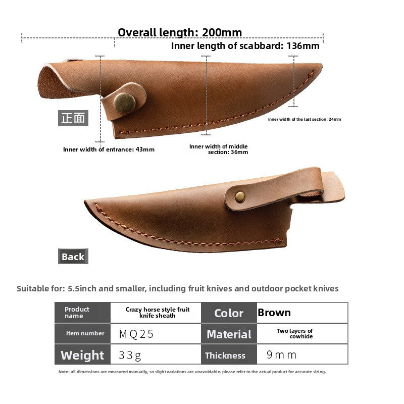 Leather scabbard sheath