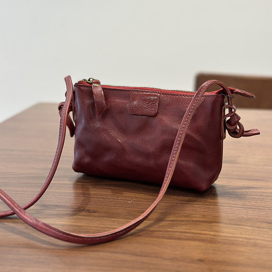 Leather single shoulder bag - Vintage and versatile mini crossbody bag for women