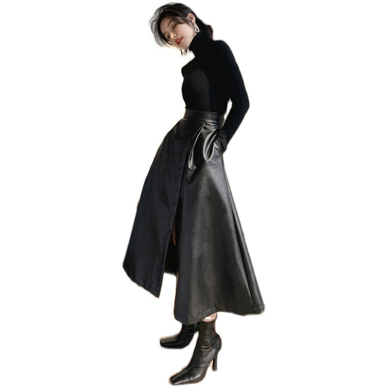 leather skirt