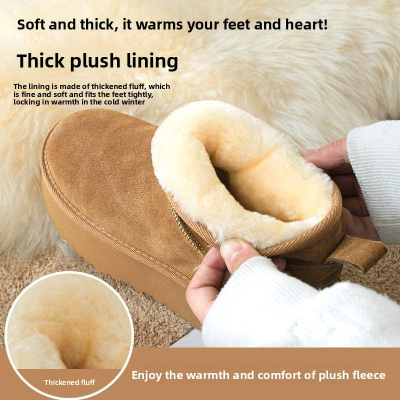 Leather snow boots