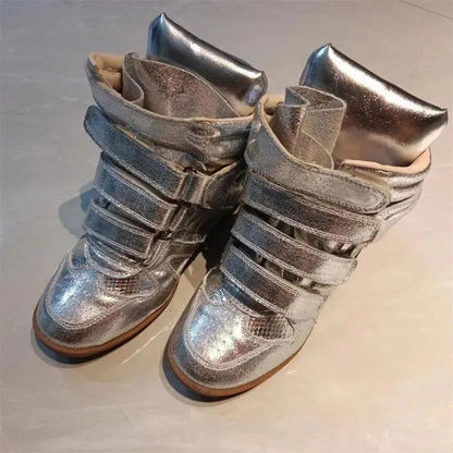 Leather soft-soled sports shoes for men and women height-increasing shoes