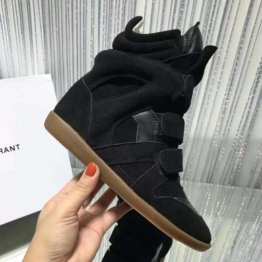 Leather soft-soled sports shoes for men and women height-increasing shoes