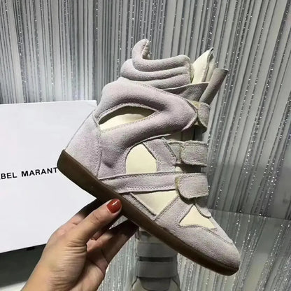 Leather soft-soled sports shoes for men and women height-increasing shoes