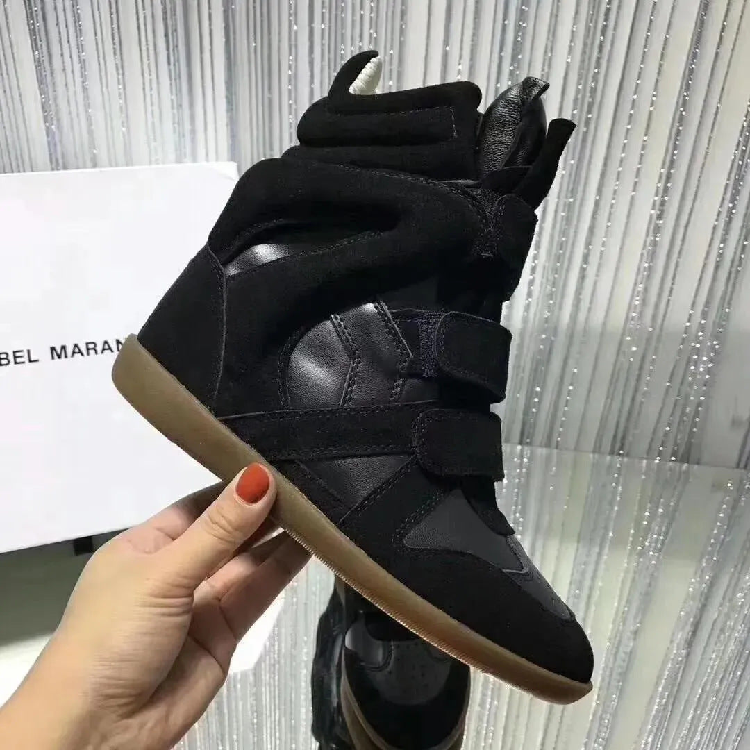 Leather soft-soled sports shoes for men and women height-increasing shoes