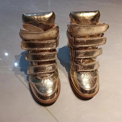 Leather soft-soled sports shoes for men and women height-increasing shoes