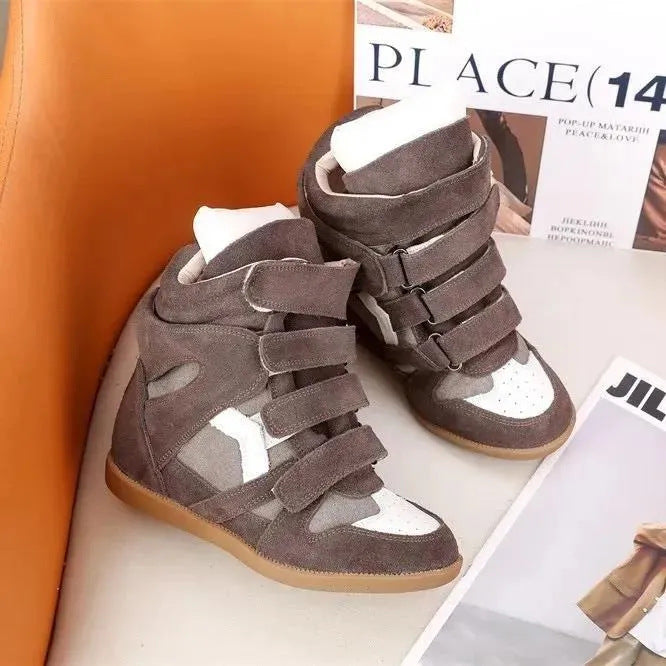 Leather soft-soled sports shoes for men and women height-increasing shoes