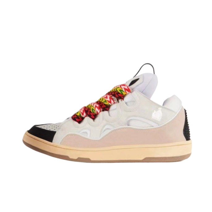 Leather spliced lace-up sports and casual shoes