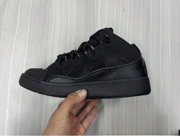 Leather spliced lace-up sports and casual shoes