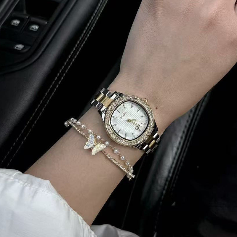 Leather strap watch