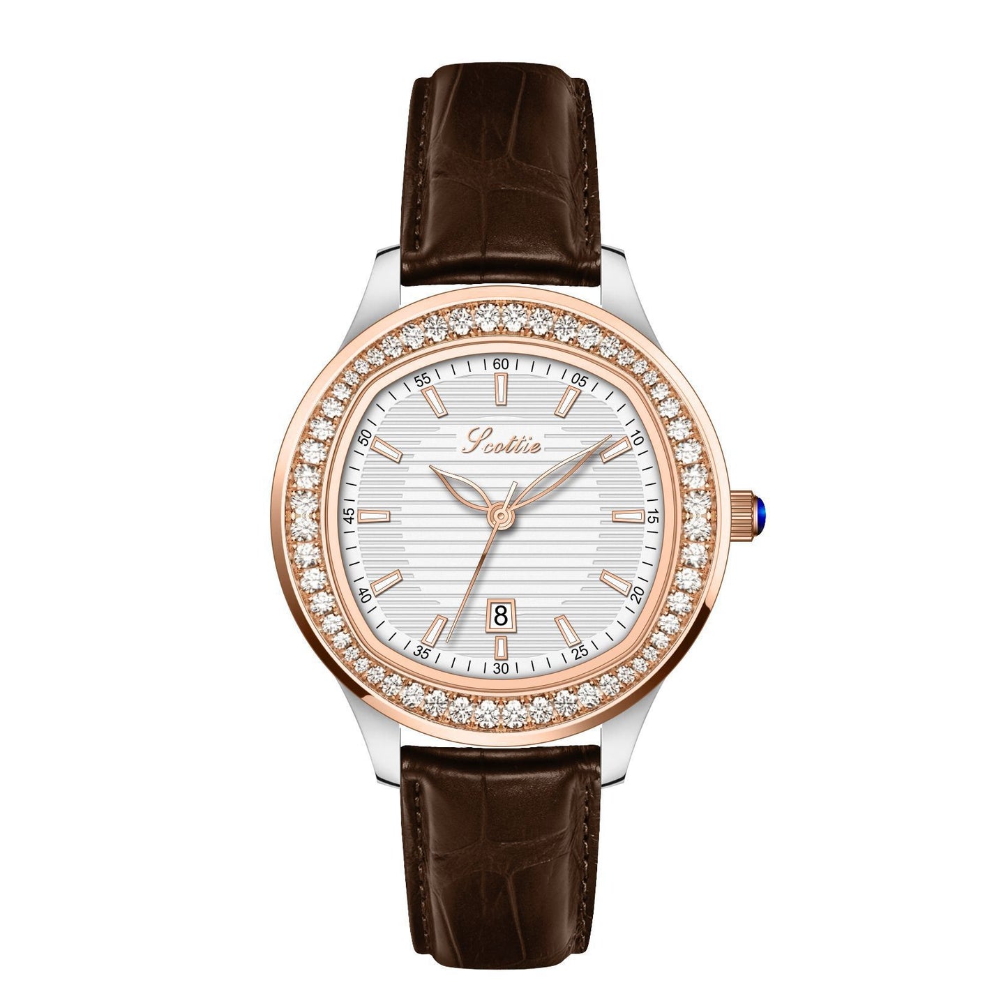 Leather strap watch