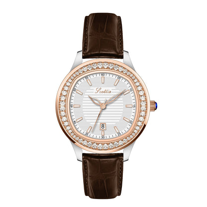 Leather strap watch