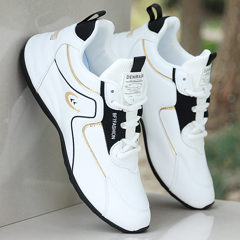 Leather surface waterproof sole sports shoes
