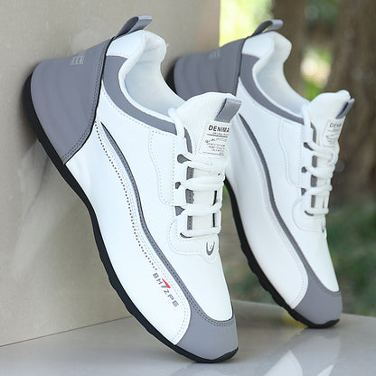 Leather surface waterproof sole sports shoes