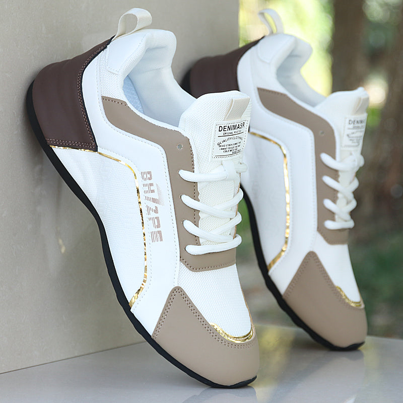 Leather surface waterproof sole sports shoes