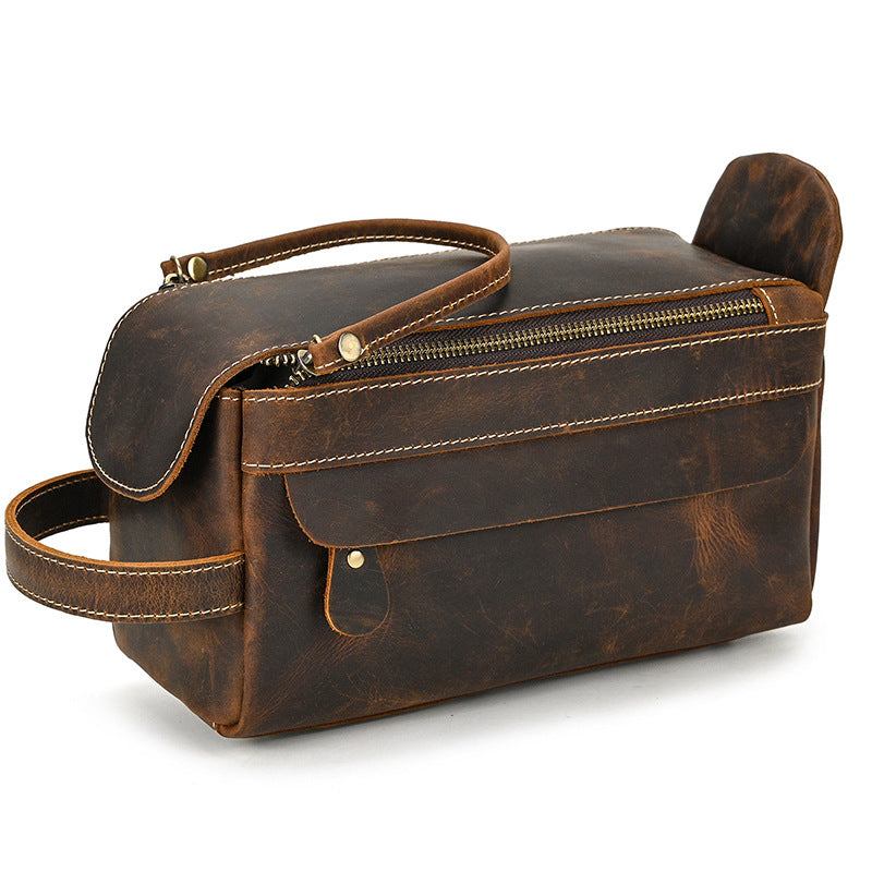 Leather toiletry bag