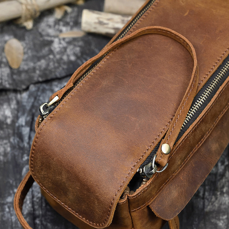 Leather toiletry bag
