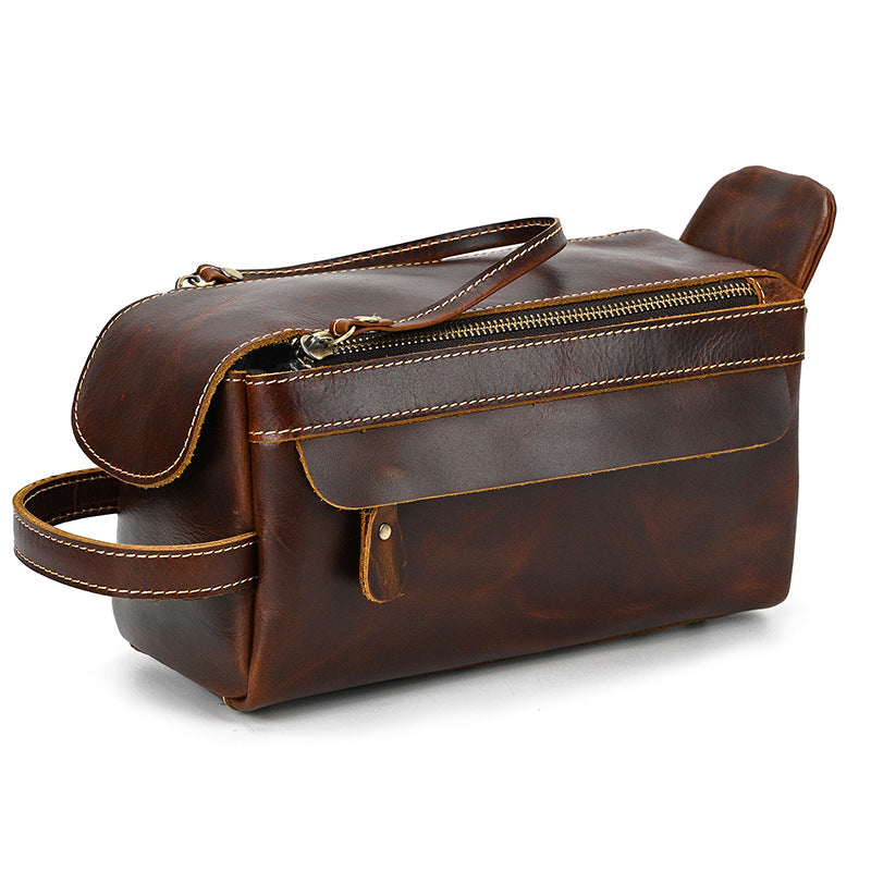 Leather toiletry bag
