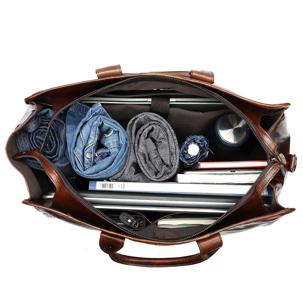 Leather travel bag