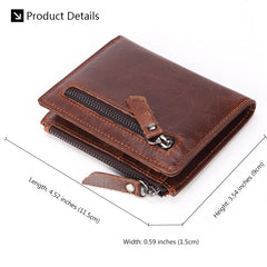 Brown leather men's wallet