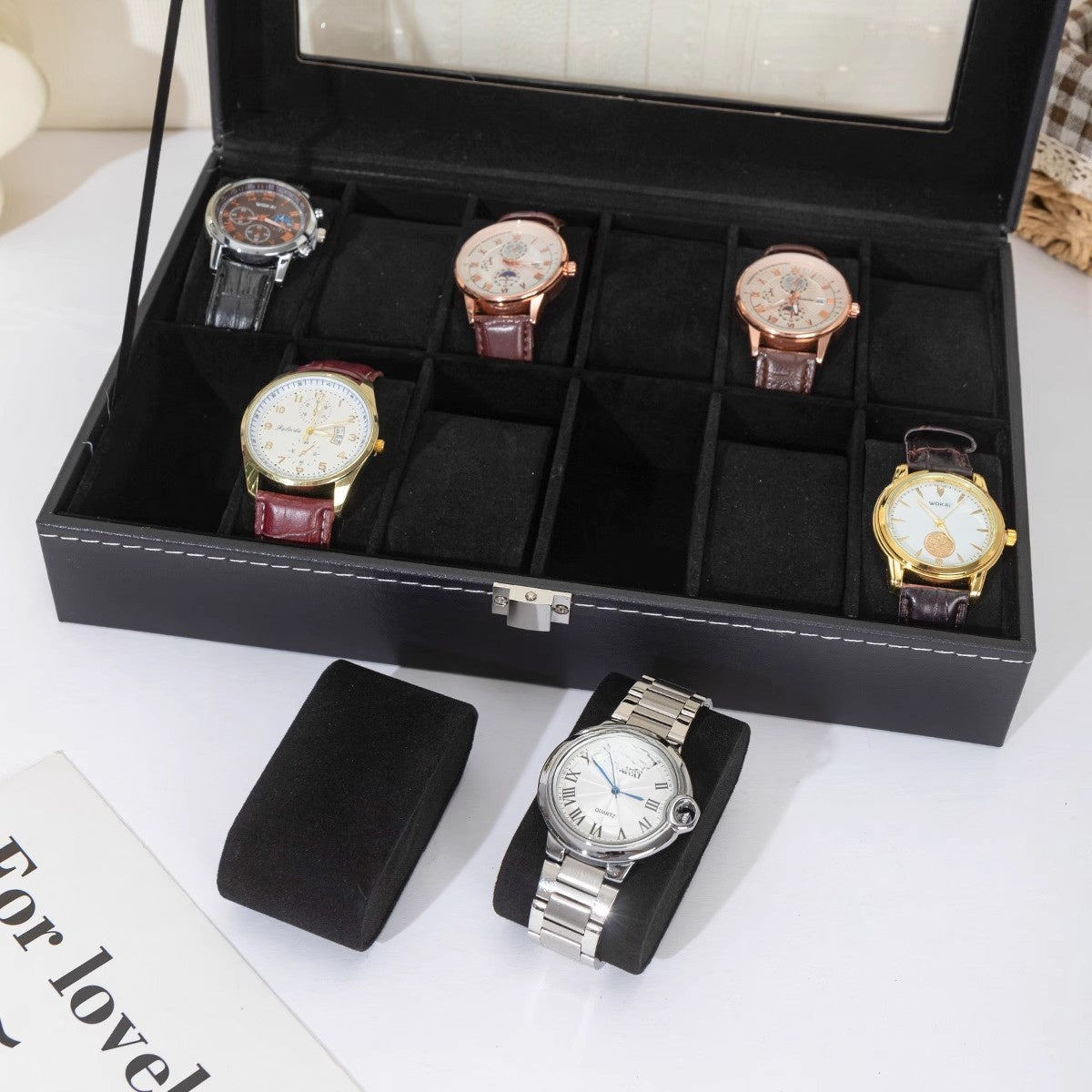 Leather watch box