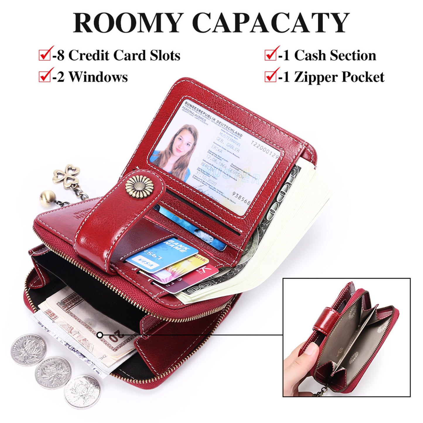 Leather women's wallet