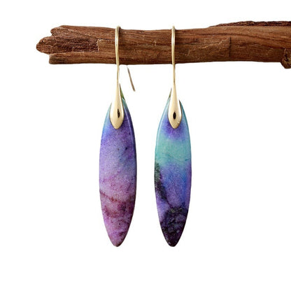 leaves Emperor stone pendant earrings