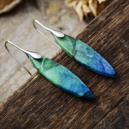 leaves Emperor stone pendant earrings