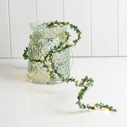 LED Copper Wire Leaf String Lights