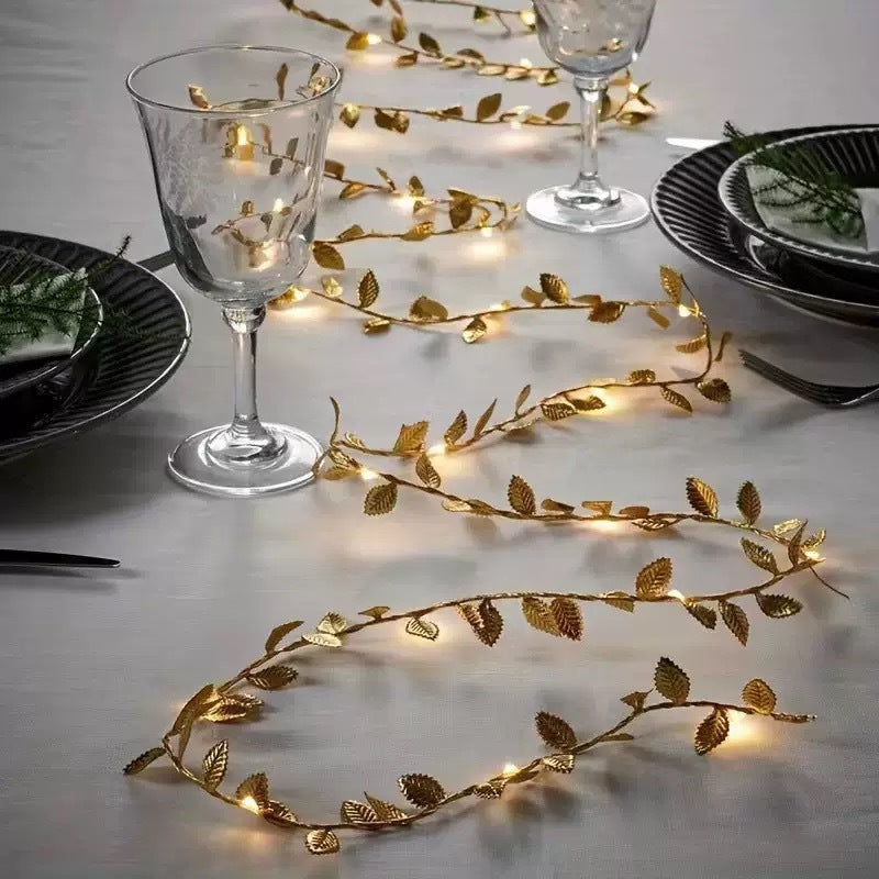 LED Decorative Leaf String Lights