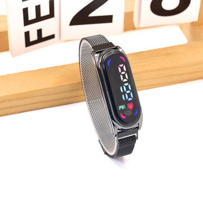 LED Electronic Watch with Color Lights and Magnetic Strap