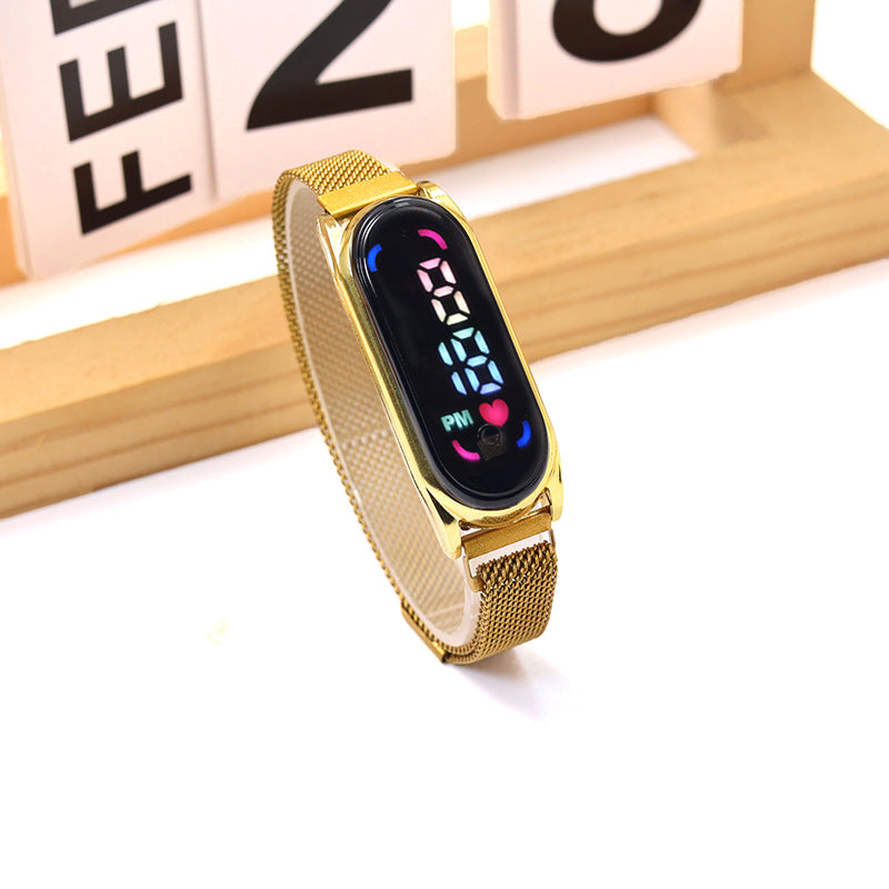 LED Electronic Watch with Color Lights and Magnetic Strap