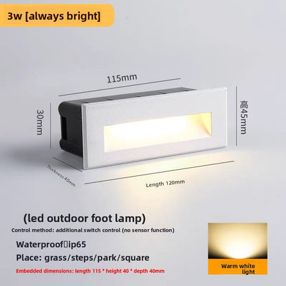 LED Embedded Outdoor Motion Sensor Wall Light