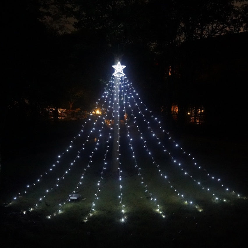 Led Five-Pointed Star Flowing Water Waterfall Light