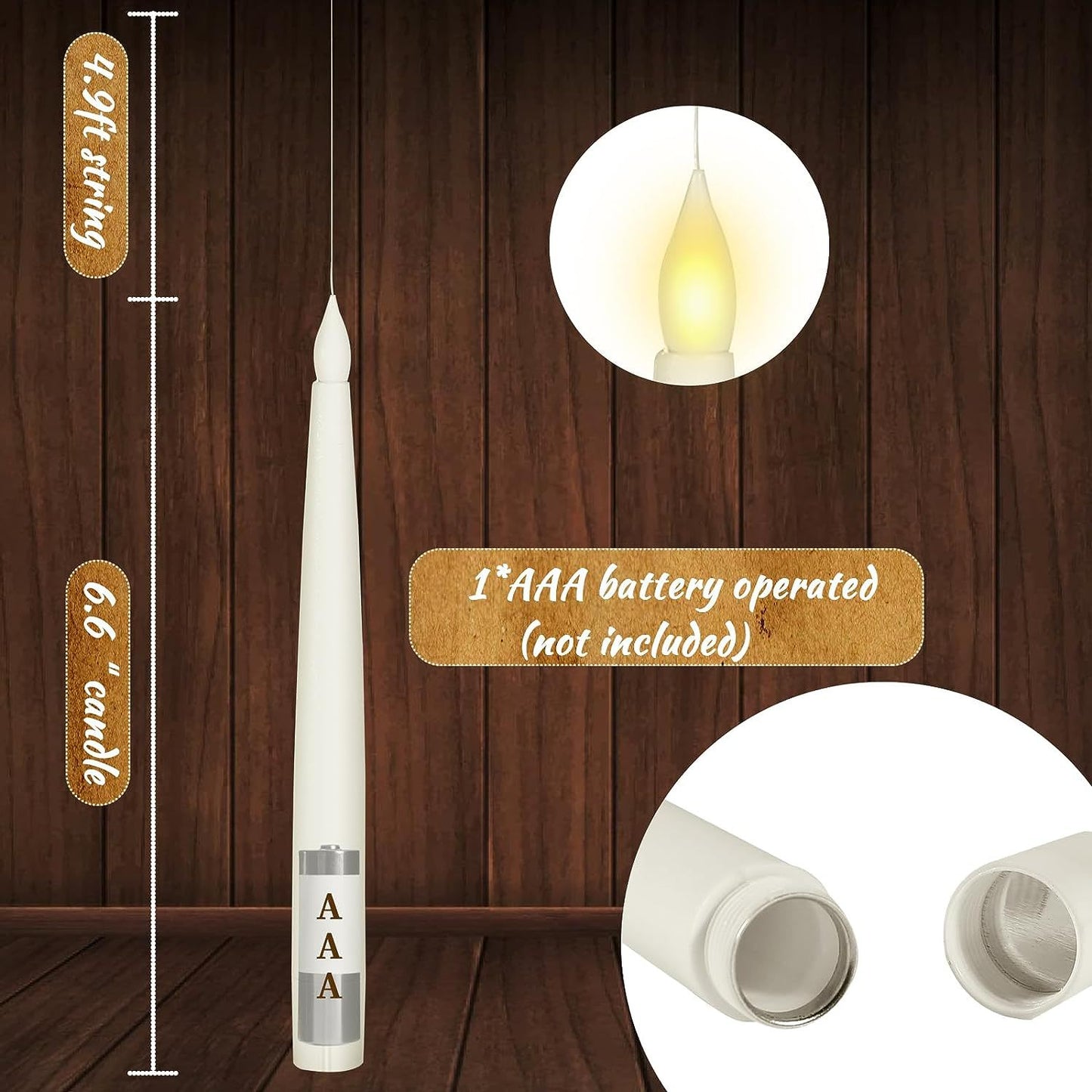 LED Flameless Tapered Candle