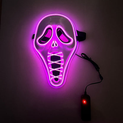 LED Glow Horror Scream Mask for Halloween