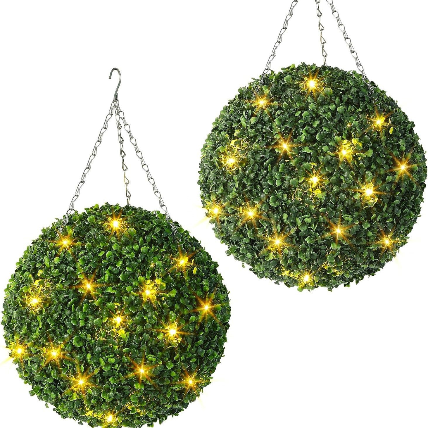 LED Illuminated Artificial Hanging Grass Ball