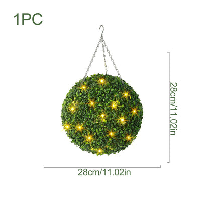LED Illuminated Artificial Hanging Grass Ball