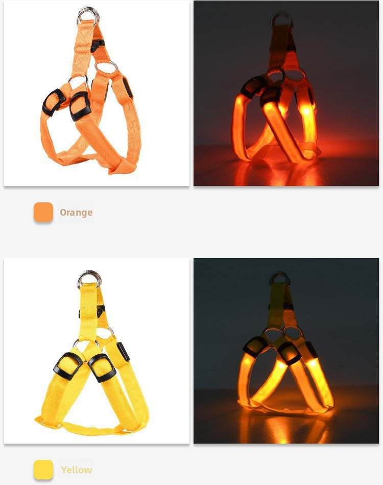 LED Illuminated Dog Harness with Adjustable Strap