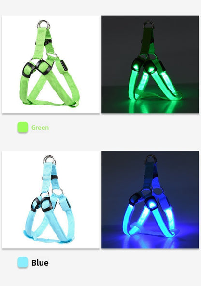 LED Illuminated Dog Harness with Adjustable Strap